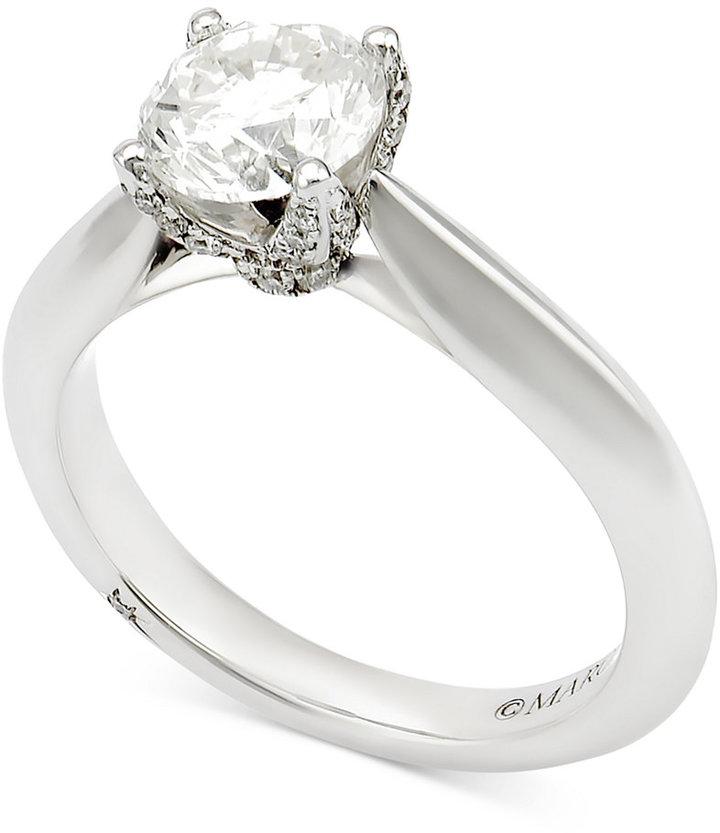 Hochzeit - Marchesa Certified Diamond Engagement Ring (1-5/8 ct. t.w.) in 18k White Gold