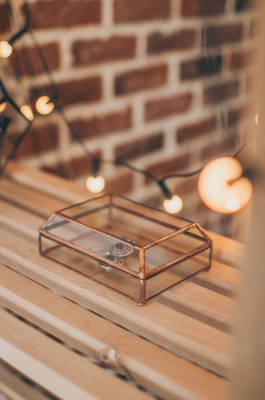 Mariage - Jewellery box  Glass jewelry storage  Christmas gift  Ring dish  Gift for her  Wedding box Cigarette case