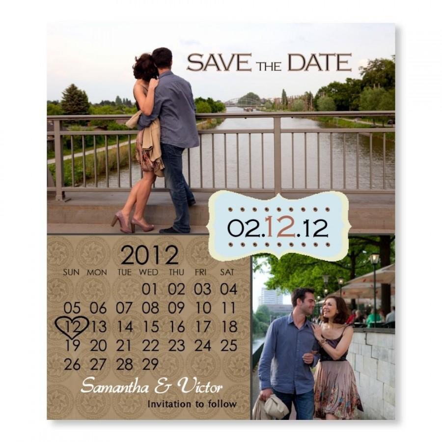 Calendar Save The Date Wedding Invitation Personalized