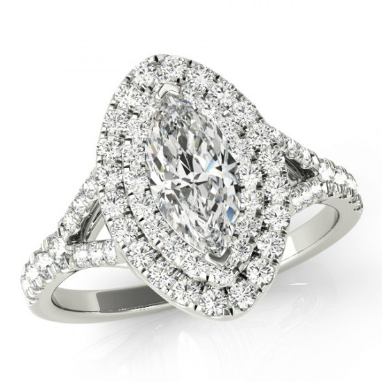 Свадьба - 1.80 Carat Marquise Supernova Moissanite & Diamond Double Engagement Ring 14k 18k Platinum Marquise Moissanite Engagement Rings Cyber Monday