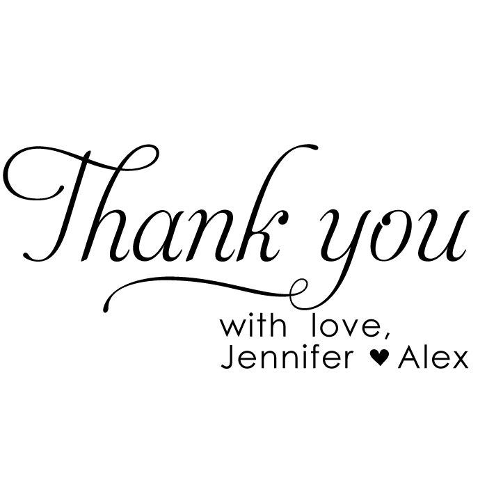 زفاف - Wedding Thank You Stamp - Favor Stamp - Jennifer and Alex Design