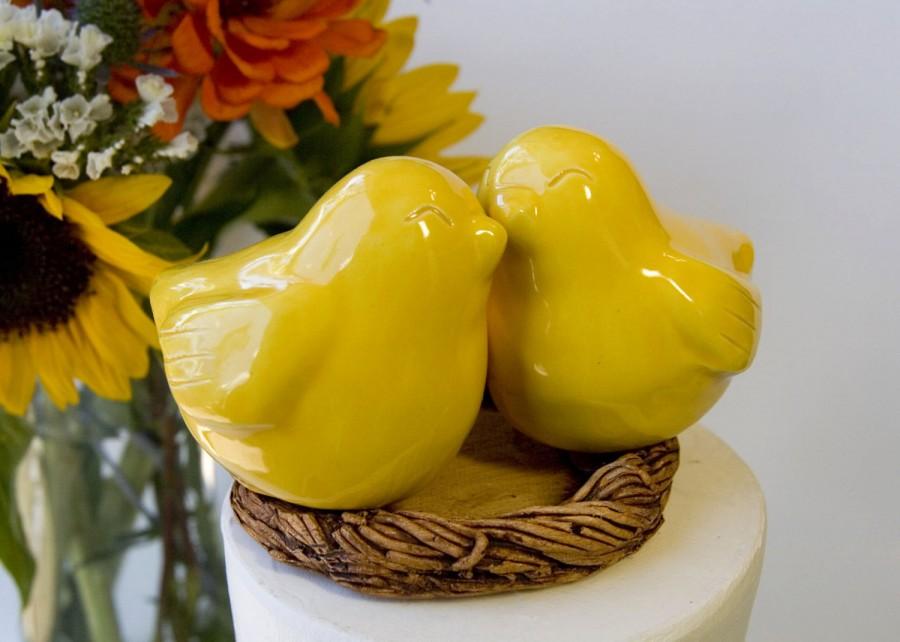 Mariage - Yellow Love Bird Cake Topper