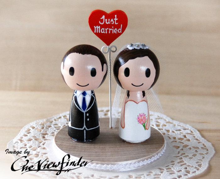 زفاف - 2.5 inches Customise Wedding Cake Topper with Heart Message