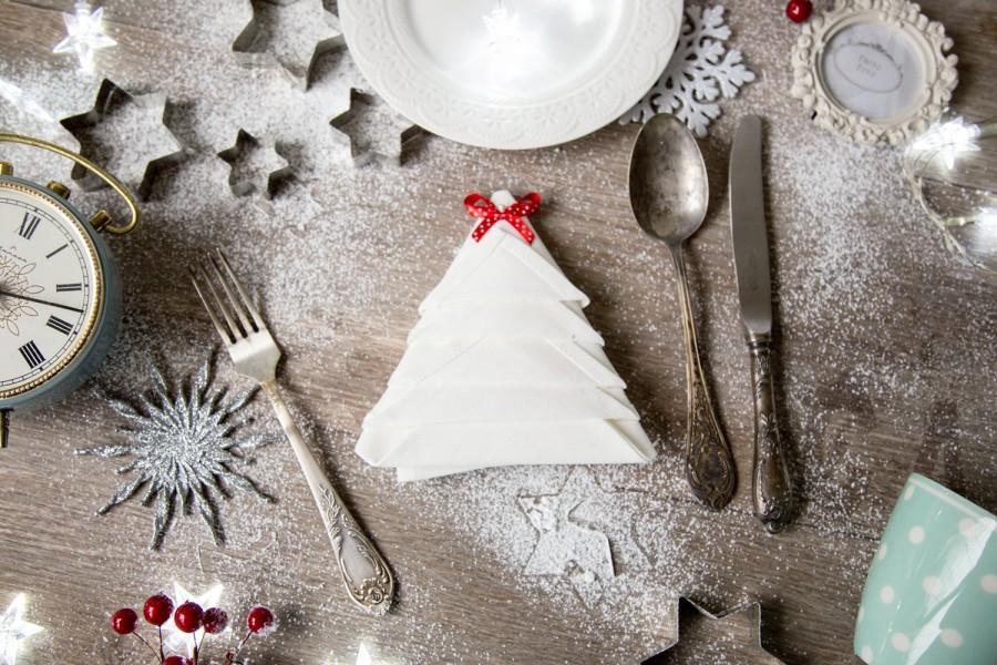 Mariage - White Linen Christmas Napkin set of 12 - Cloth Napkins - Housewarming gift ideas