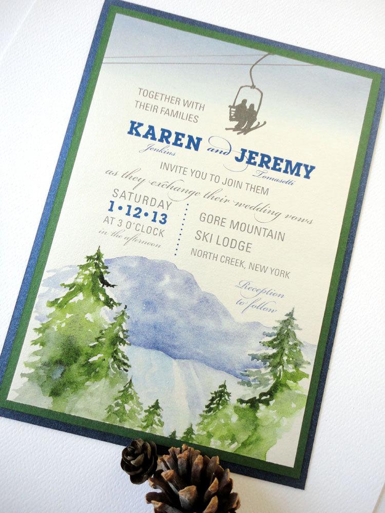 Mariage - SAMPLE - Ski Lodge Wedding Invitation