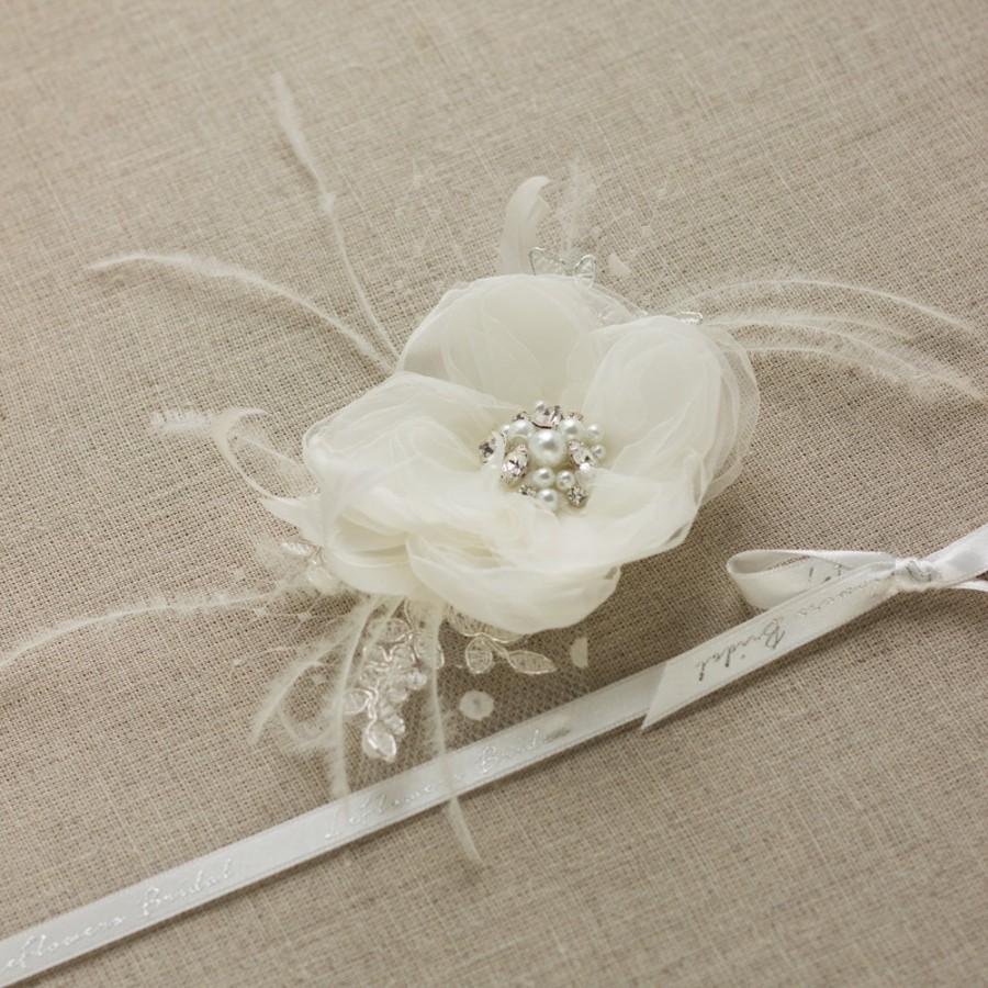 Mariage - Ivory wedding hair flower Ivory Bridal hair flower Ivory Hair flower clip Wedding hair piece Wedding Hair accessories Wedding headpiece