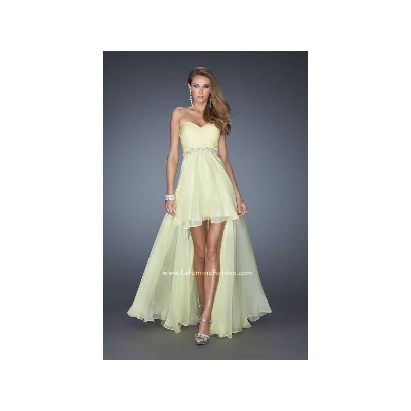 Hochzeit - La Femme 19762 High Low Chiffon Party Dress - Brand Prom Dresses