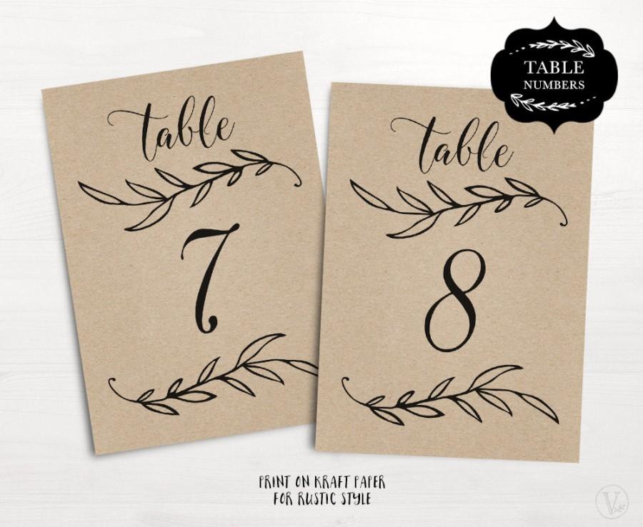 Wedding - Wedding Table Numbers 1–40, Rustic Wedding Table Numbers Template (Flat), Reserved and Head Table Signs Included, 2-sizes: 5x7 and 4x6, TN09