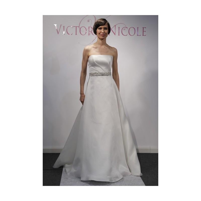 Wedding - Victoria Nicole - Spring 2013 - Strapless Satin A-Line Wedding Dress with Beaded Belt - Stunning Cheap Wedding Dresses