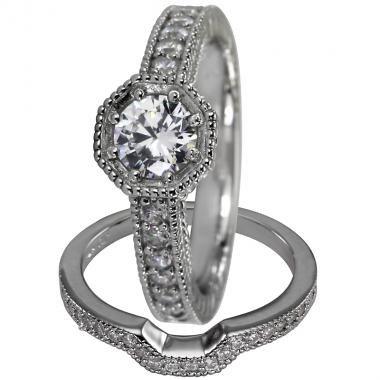 زفاف - Bridal Sets Engagement Rings With Diamonds With Matching Wedding Band 14k Gold