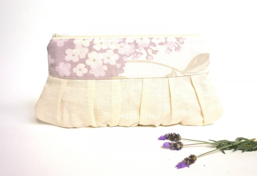 زفاف - Lilac wedding clutch, formal clutch, prom purse, lavender purse, cream clutch, bridesmaid gift, ivory purple, bridal purse