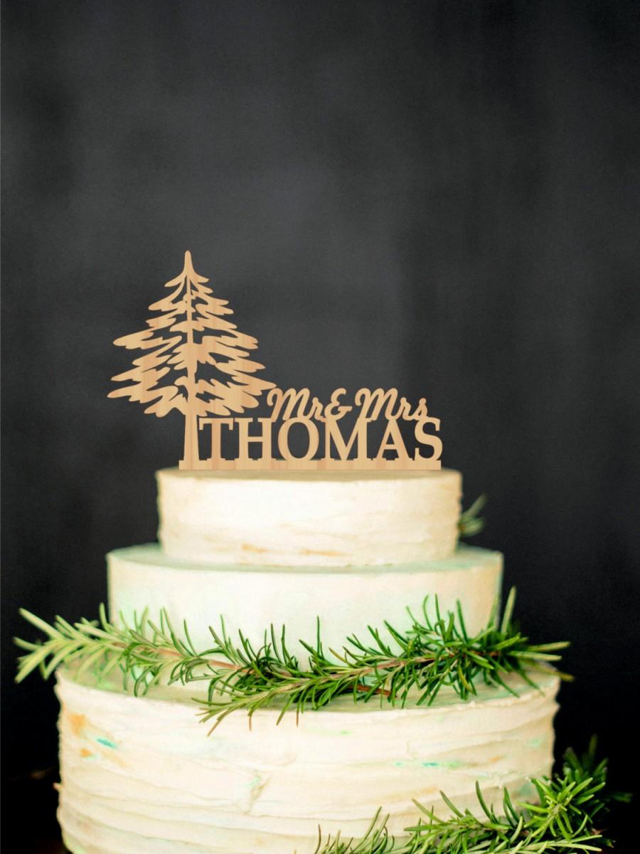 زفاف - Wood Cake Topper Mr Mrs topper  Winter Wooden Cake Topper Tree Rustic Cake Topper Winter Wedding Cake Woodland Wedding