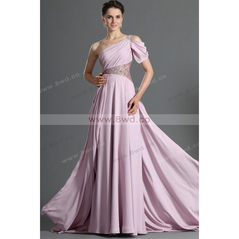 Mariage - A-line One Shoulder Sleeveless Floor-length Chiffon Cheap Prom Dress  In Canada Prom Dress Prices - dressosity.com