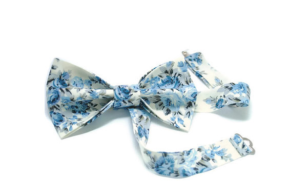 Hochzeit - gay wedding bow ties for gay couples gay engagement anniversary gift his & his him and him gay marriage Mr and Mr floral ivory tie niukiol
