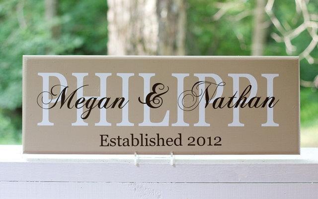 Свадьба - Family Name Sign. Wood Sign with Established Date. Wedding Gifts, Bridal Shower or Anniversary