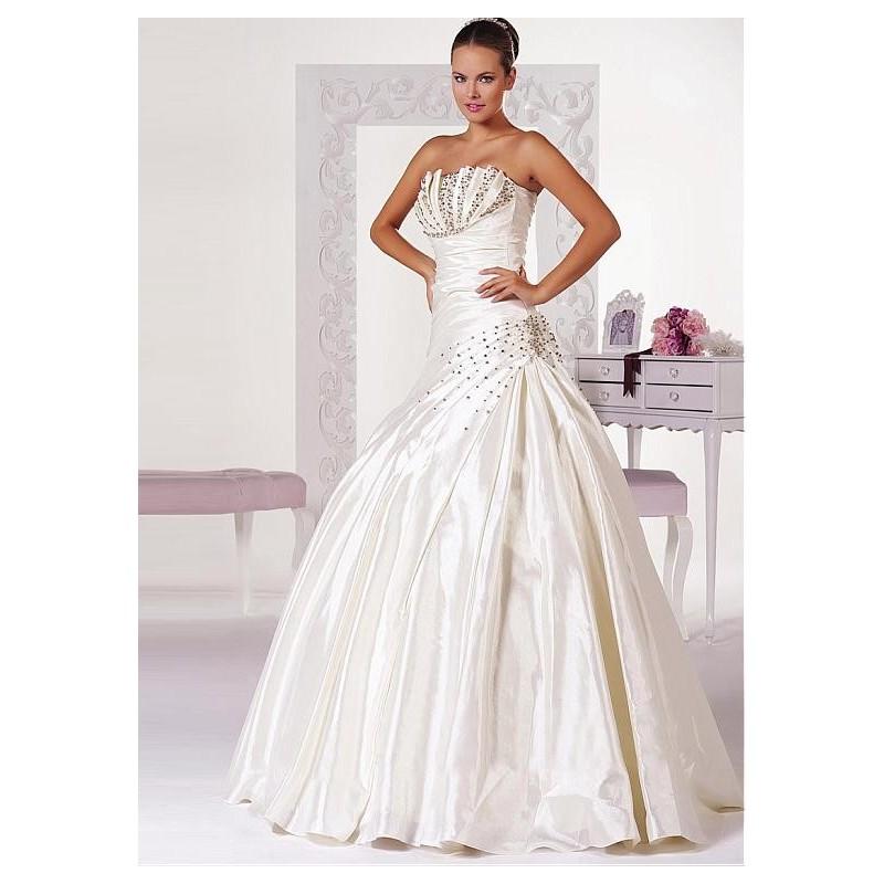 Wedding - Fabulous Taffeta Strapless Neckline Asymmetrical Waistline Ball Gown Wedding Dress With Beadings - overpinks.com