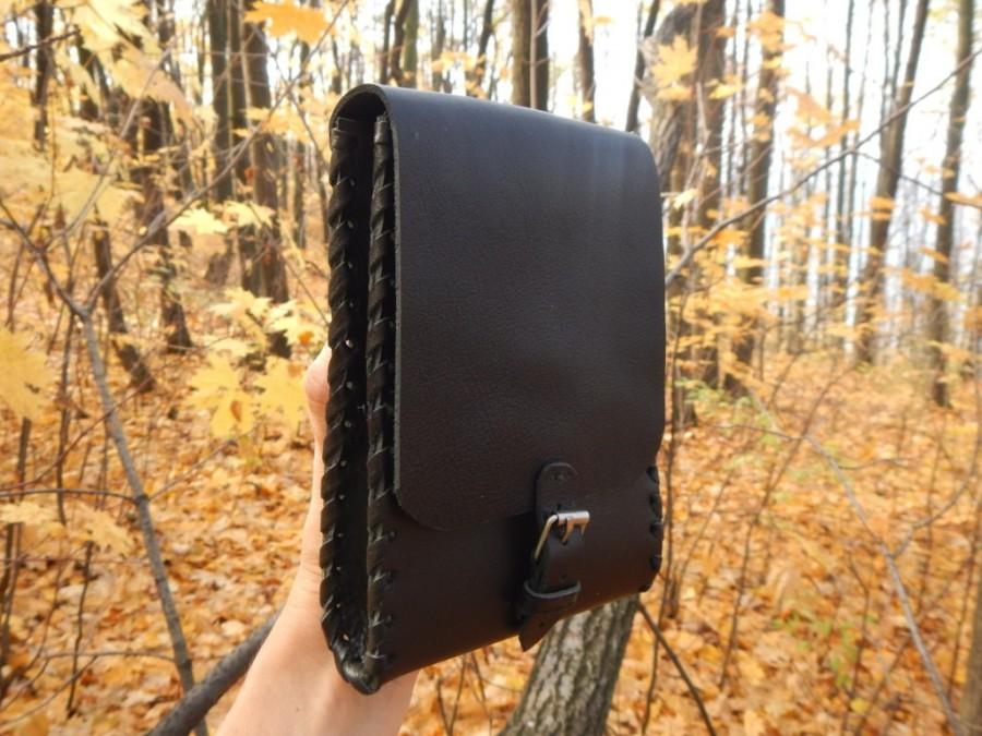 زفاف - Leather small waist bag Black pocket, black leather bag, small leather bag, mens leather bag, leather travel bag, leather purse