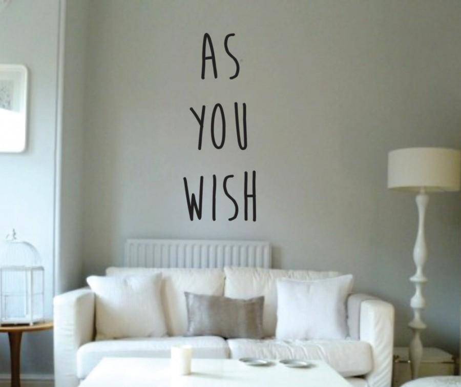 Wedding - Vinyl Wall Word - As You Wish - The Princess Bride