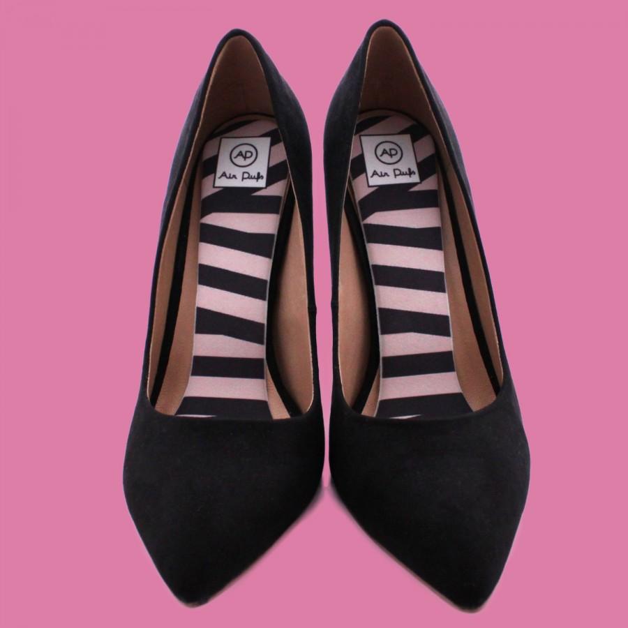 زفاف - Audrey Stripes Airpufs, Black and White Striped Shoe Insoles