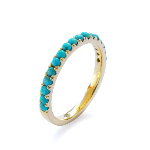 زفاف - Turquoise gemstone band, infinity gold ring, Turquoise Gold ring, 14K Gold wedding ring, Vintage engagement ring, Dainty everyday ring sale