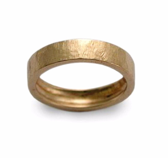 زفاف - Textured rose gold band, men woman wedding band, 14K rose Gold ring, Organic gold band, Rustic matching bands, everyday ring, Simple band