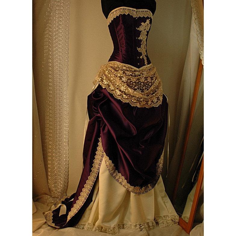 زفاف - Juliet - Cadbury Purple Bridal Gown with steel boned corset
