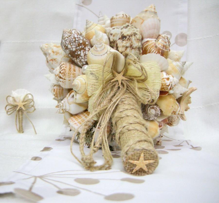 Wedding - Sea shell bouquet, Bridal bouquet Sea " Starfish" Beach wedding, , Wedding bouquet Handmade, nautical, coastal wedding