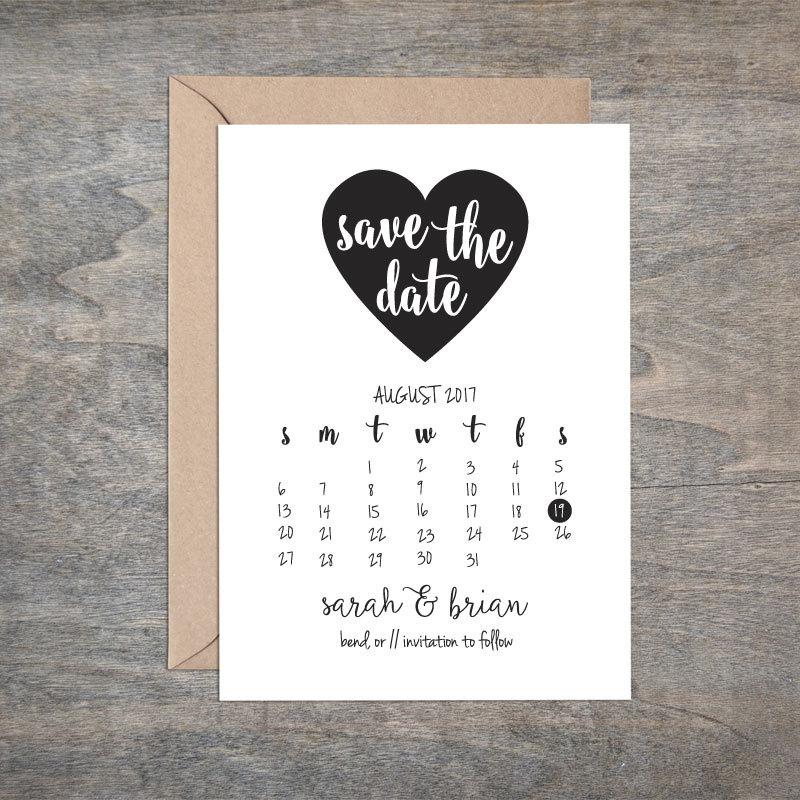 Printable DIY Heart Save The Date Calendar 2605435 Weddbook
