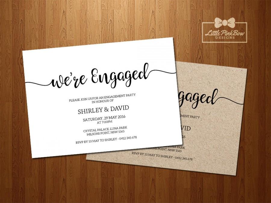 Mariage - Engagement Invitation Printable, Engagement Party Invitation, Engagement Invite, Engagement Announcement, Engagement Invitation, Engaged