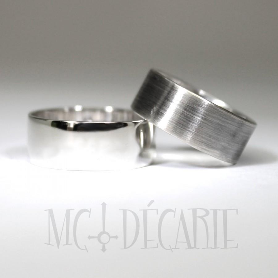Hochzeit - His and Hers: two 8 mm ring band set, 1 engraving included on each ring, 2 ring band set, wedding rings, wedding band, personalized ring