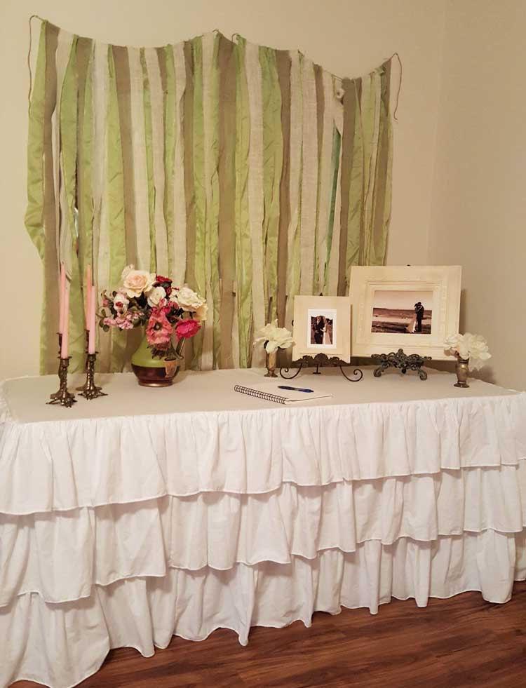 زفاف - SALE!! White Ruffle Tablecloth with 3 Ruffles-Wedding and Bridal Decor, Guestbook Table, Fall Thanksgiving dinner