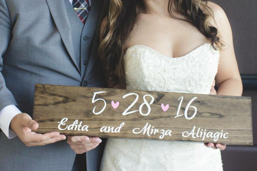 Mariage - Date Sign (for weddings, engagement shoots, home decor, etc.)