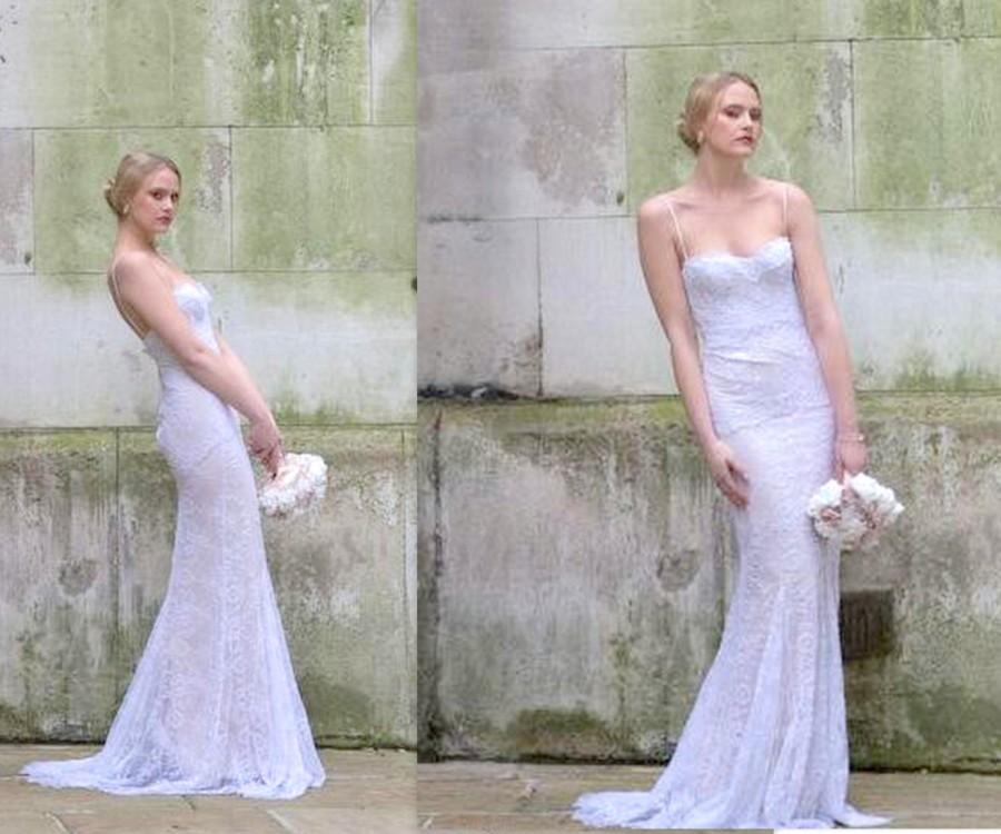 Wedding - Elegant Fitted French Bidded Lace Mermaid Wedding dress