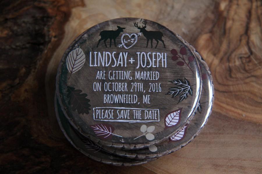 Wedding - WOODLAND STAGS design - Save the Date Magnets x 40