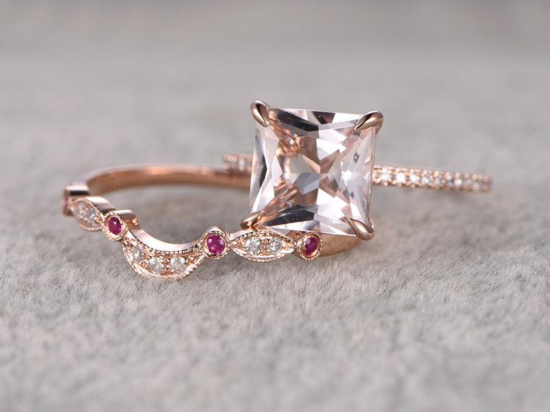 Details about   Cushion Cut Pink Ruby Twisted Engagement Ring For Women Rose Gold Bridal Jewelry 