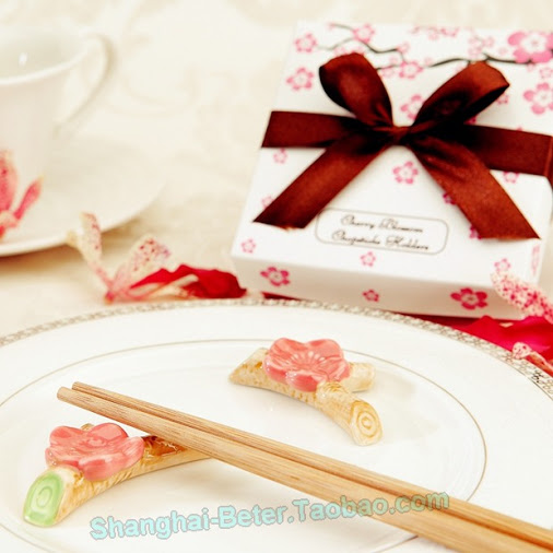 زفاف - Beter Gifts®  Cherry Blossom Chopsticks Holder Wedding Favors BETER-TC004