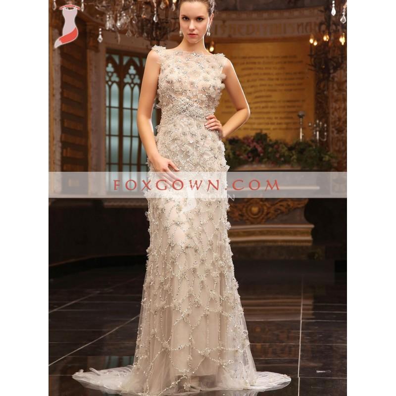 Wedding - Luxus Mantel Stock Länge lang Abendkleid mit Rich Friesen Blume - Festliche Kleider 