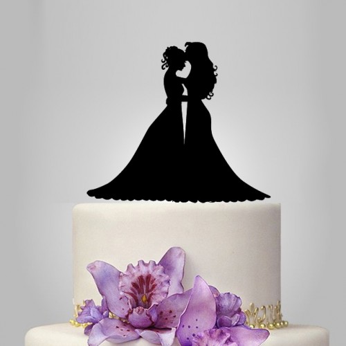 Hochzeit - FunnyWedding Cake topper, Lesbian cake topper unique