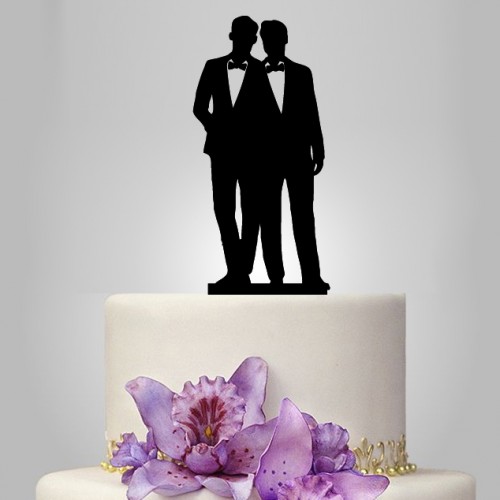 Hochzeit - gay Wedding Cake topper with,samesex wedding cake topper, unique toppe