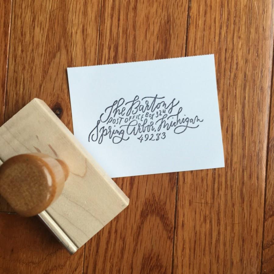 Wedding - Return Address Stamp: Custom Hand Lettered Address Stamp