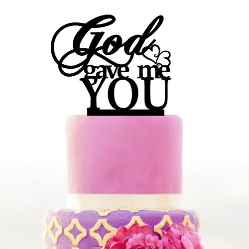 Hochzeit - Anniversary cake topper, god gave me you cake topper