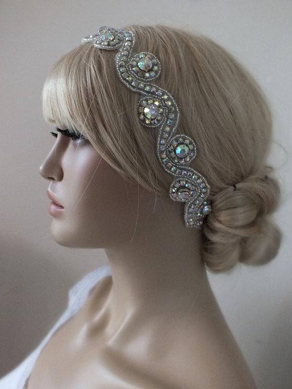 Hochzeit - Rhinestones Wedding Headband bridal headband, wedding headband, headpiece, Wedding hair accessories