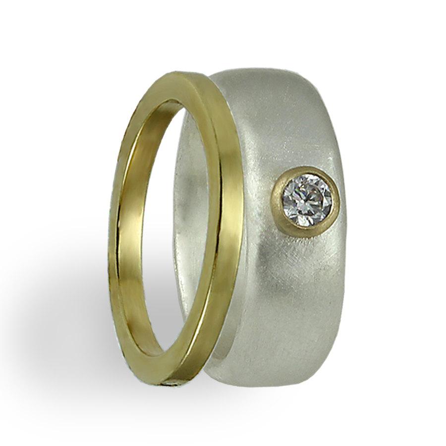 Свадьба - Bridal Ring Set , Bands , Engagement and Wedding Ring Set ,  Matching Set , Diamond Engagement Ring , His and Hers Wedding Ring, Yellow Gold