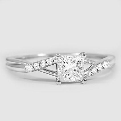Hochzeit - 18K White Gold Chamise Diamond Ring