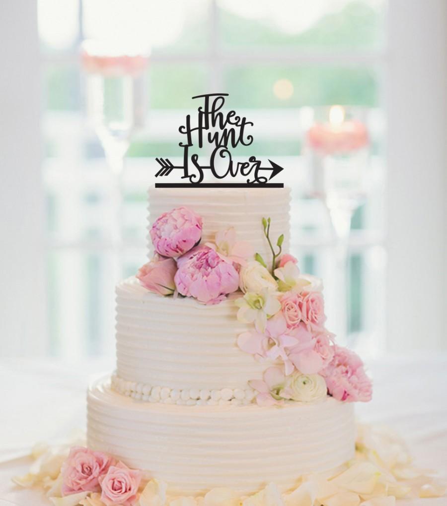 زفاف - THE HUNT is OVER Cake Topper, Deer Wedding Cake Topper, Wedding Cake Topper , Engagement Party Decorations, The Hunt Is Over 067