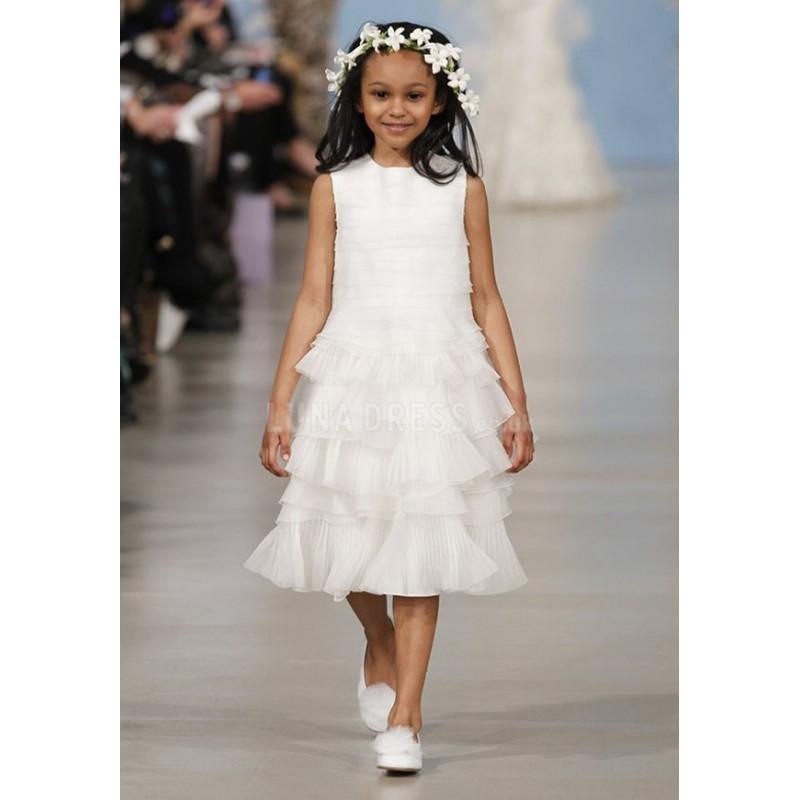 زفاف - Charming White A line Organza Zipper up Flower Girl Dress - Compelling Wedding Dresses