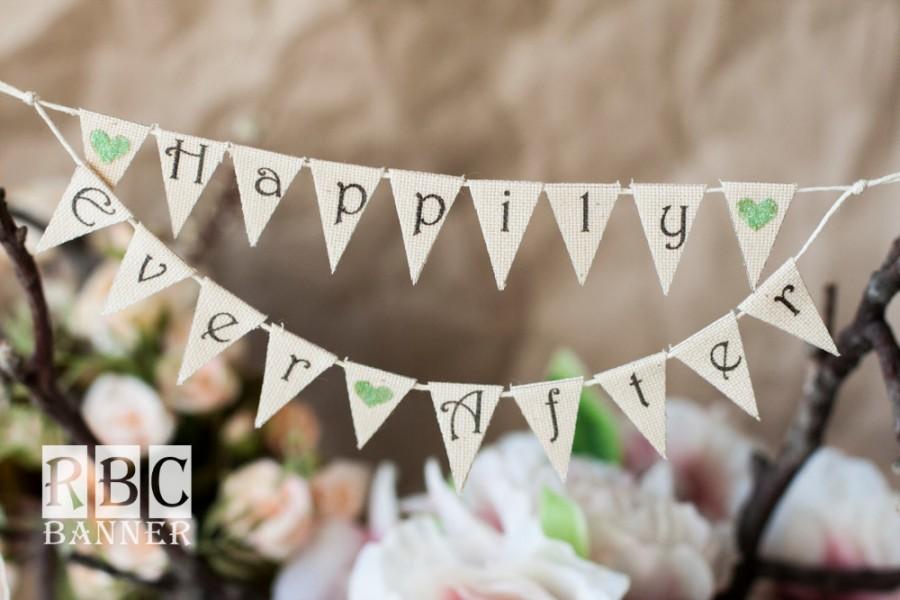 Hochzeit - HAPPILY EVER AFTER / Cake Topper / Wedding Glitter Banner