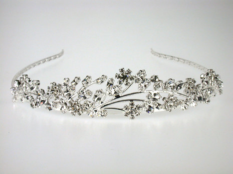 Mariage - Kate Bridal Tiara with Bohemian Rhinestones -Wedding Tara-Bridal Hair Accessories - Silver Tiara - Rhinestone Tiara