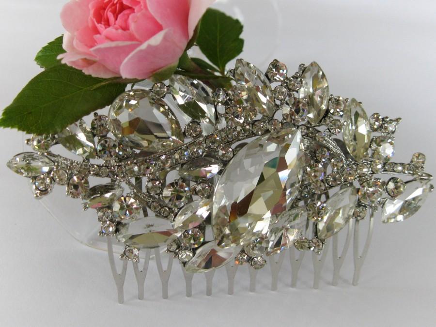 Hochzeit - Crystal Bridal Hair Comb "Flowers for the Princess", Wedding Hair Pieces, Rhinestone Combs, Wedding Hair Accessories, Bridal Headpieces