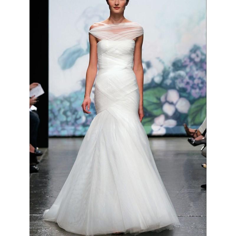 Wedding - Luxus Seide weiß Trompete aus-die-Schulter Herbst Brautkleid 2012 - Festliche Kleider 